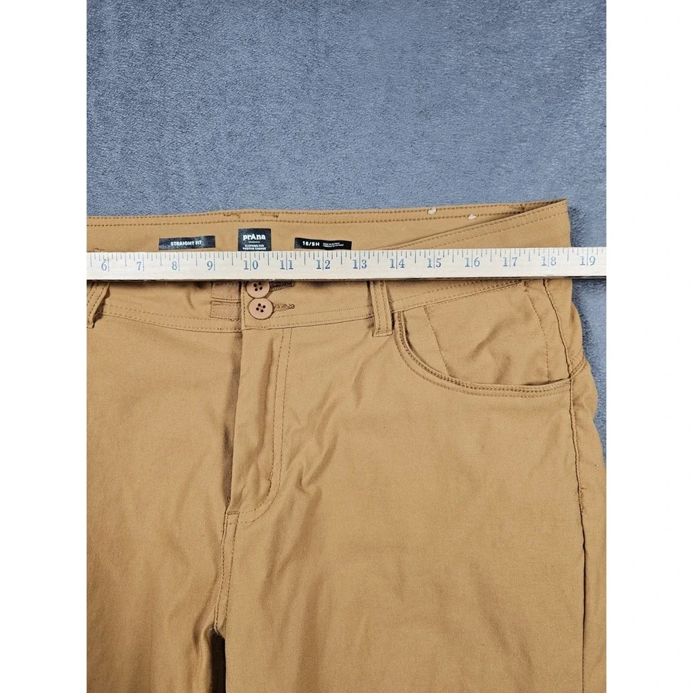 prAna Halle Straight Pant Womens 16 Short Brown‎ Stretch Hiking Outdoor Nylon